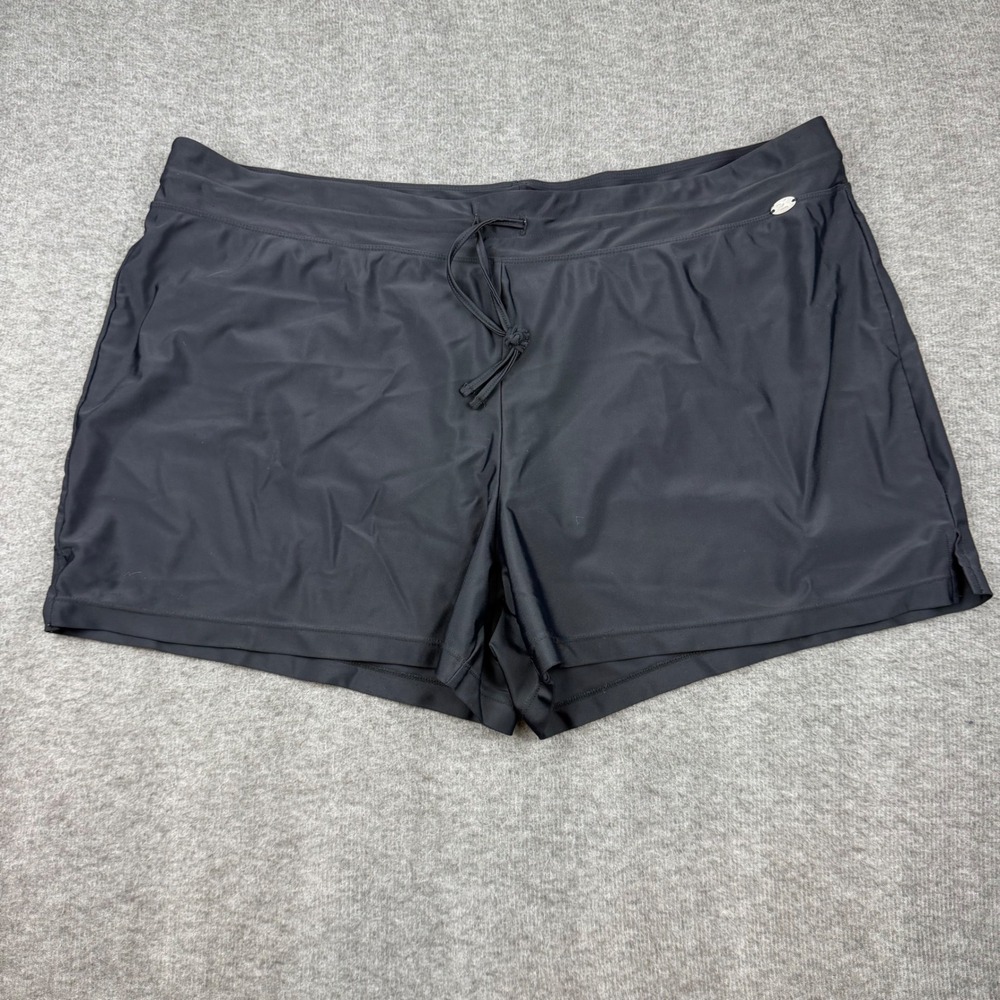 ZeroXposur‎ Swim Shorts Womens 2X Black Board Shorts Drawstring Stretch 20W
